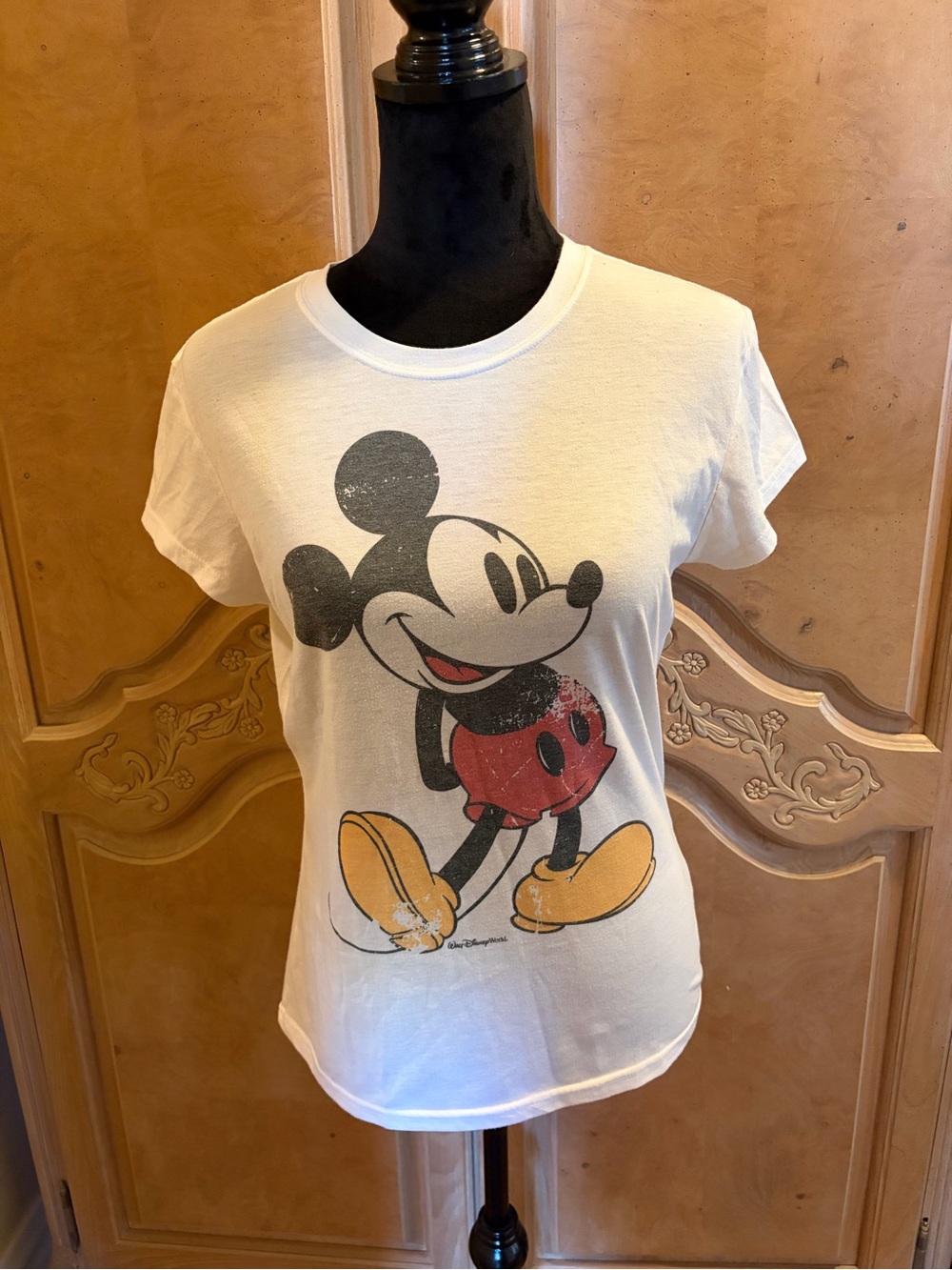 Disney White Tee with Faded Gray Logo